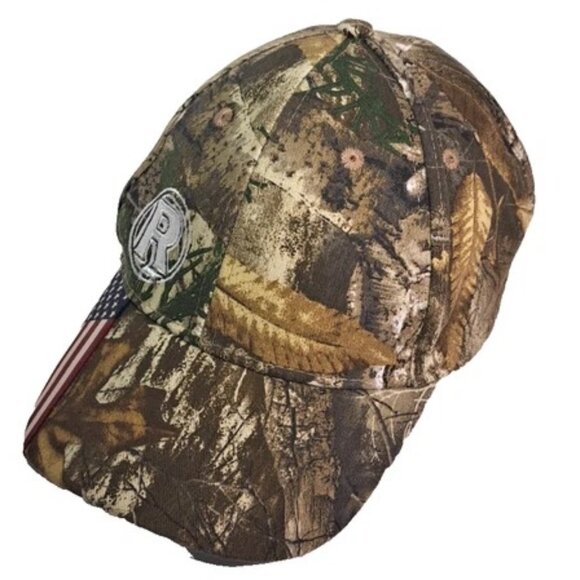 Baseball Hat Camo American Flag R Embroidery Cap Strap Adjust Realtree Hunting - Picture 2 of 6